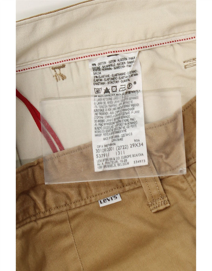 Męskie spodnie typu slim chino Levi's W29 L30 beżowa bawełna