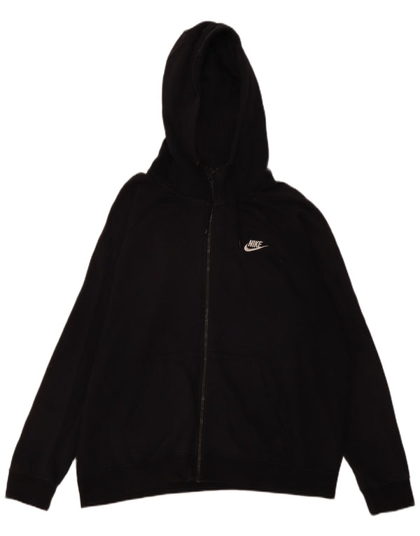 Damski sweter oversize z kapturem i zamkiem błyskawicznym Nike UK 18 XL, czarna bawełna