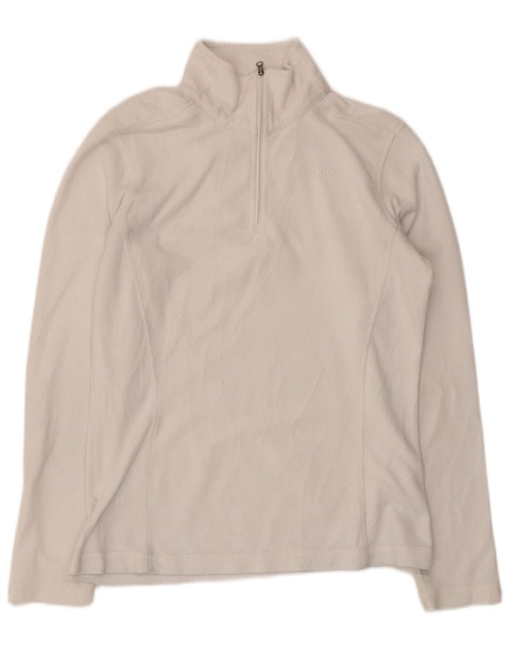 Damski sweter polarowy Diadora z zamkiem błyskawicznym UK 12, średni biały poliester
