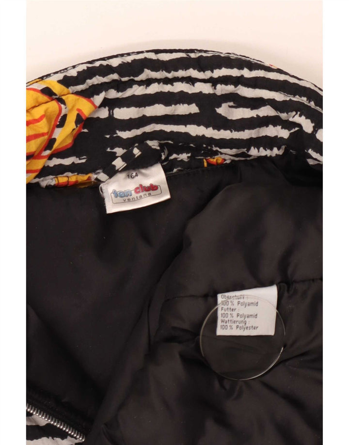 Chłopięca kurtka Anorak o luźnym kroju w stylu vintage, 13-14 lat, czarna, geometryczna poliamid