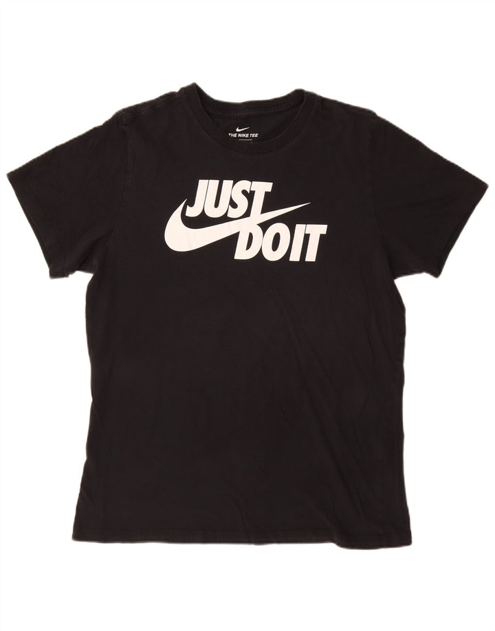 Męski T-shirt z grafiką Nike, duży, czarny, bawełniany