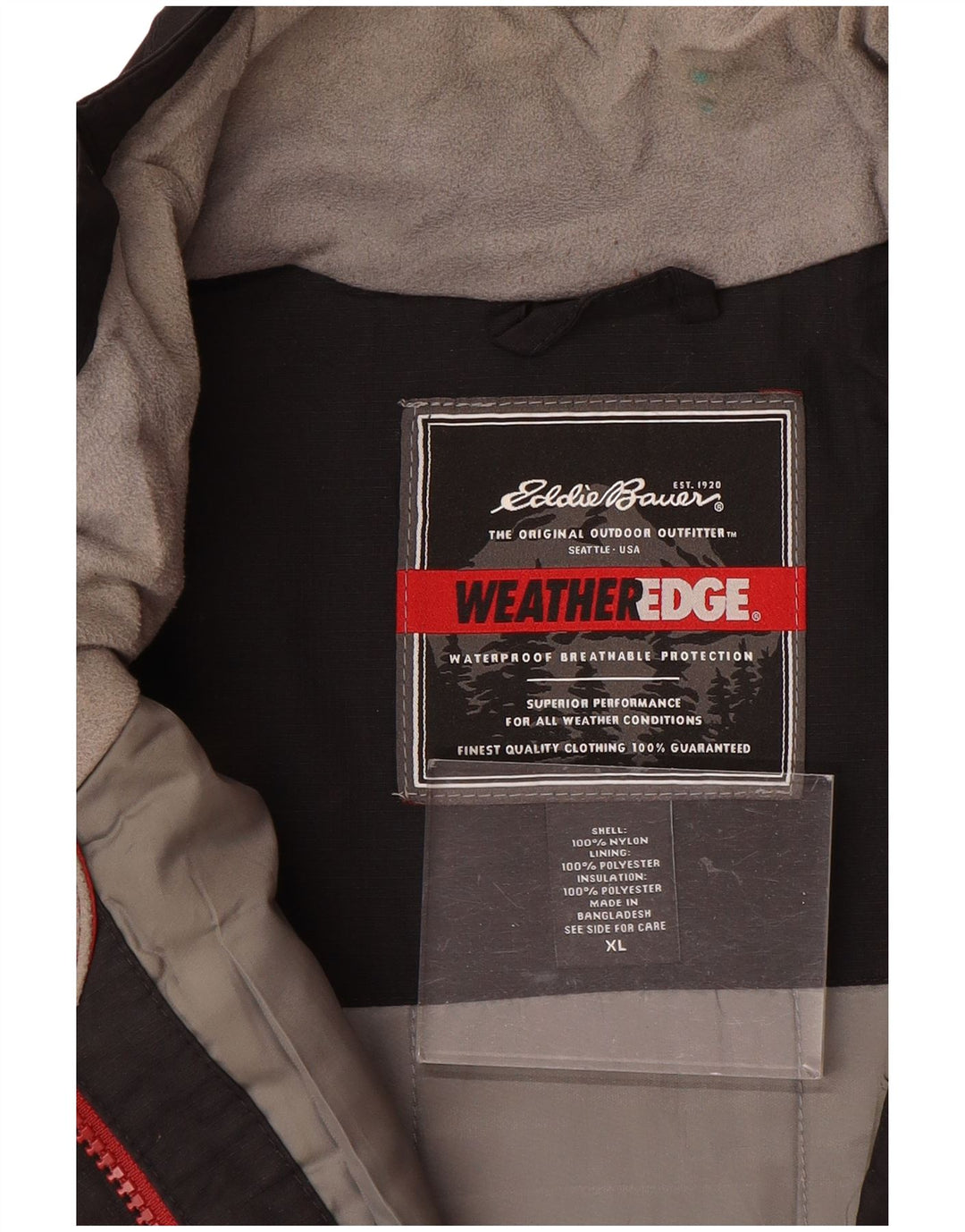Męska kurtka wiatrówka EDDIE BAUER UK 42 XL, nylon w kolorze czerwonym