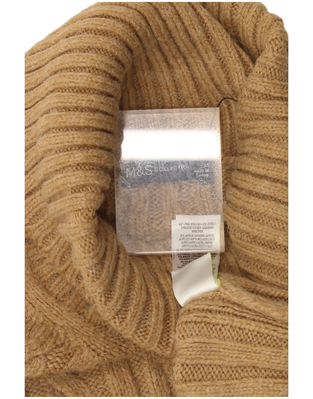 MARKS & SPENCER Damski podkoszulek oversize z kamizelką UK 6 XS, beżowy, akrylowy