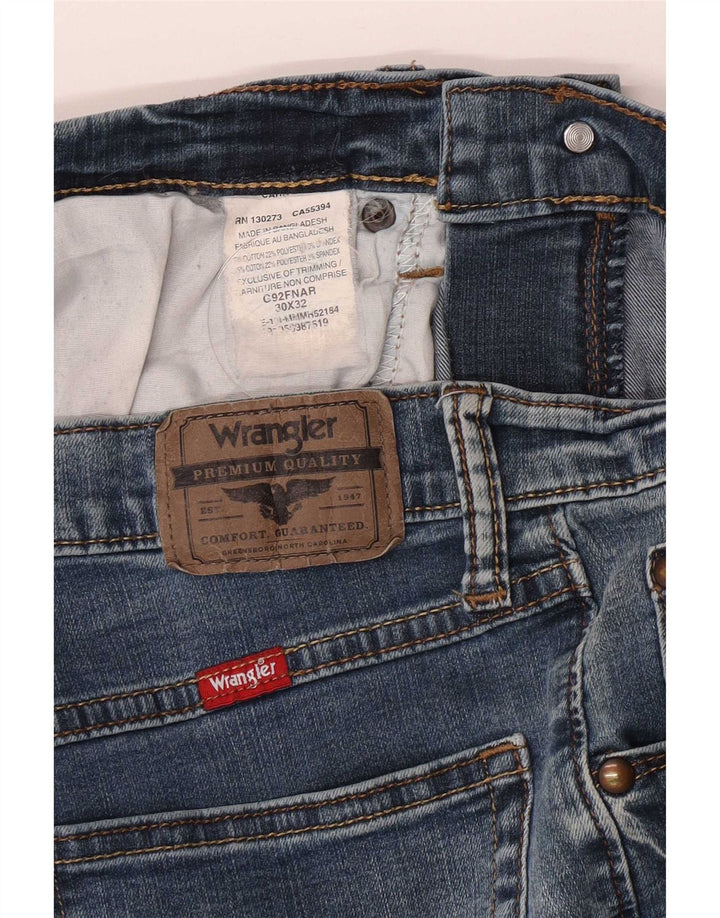 Męskie proste dżinsy Wrangler W30 L32, niebieskie, bawełniane