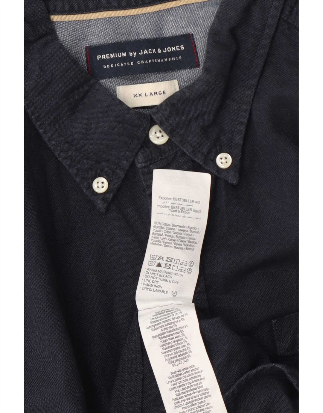 Koszula męska Jack & Jones 2XL, granatowa, bawełniana