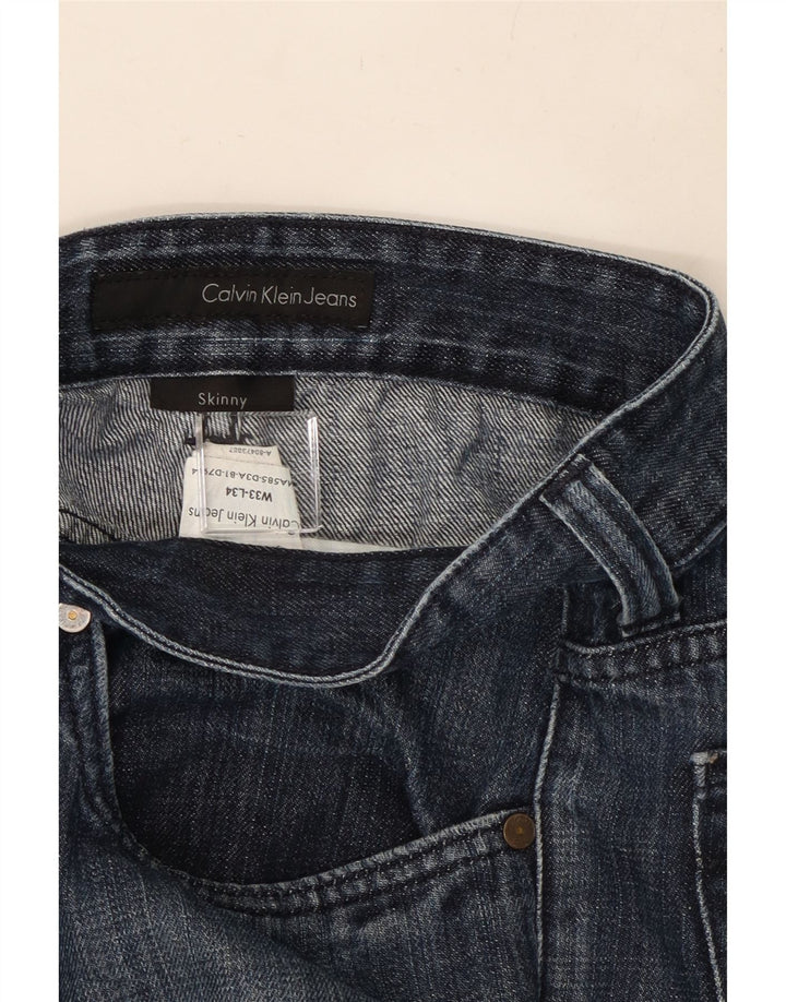Damskie jeansy CALVIN KLEIN Crop Skinny W33 L26 Niebieskie