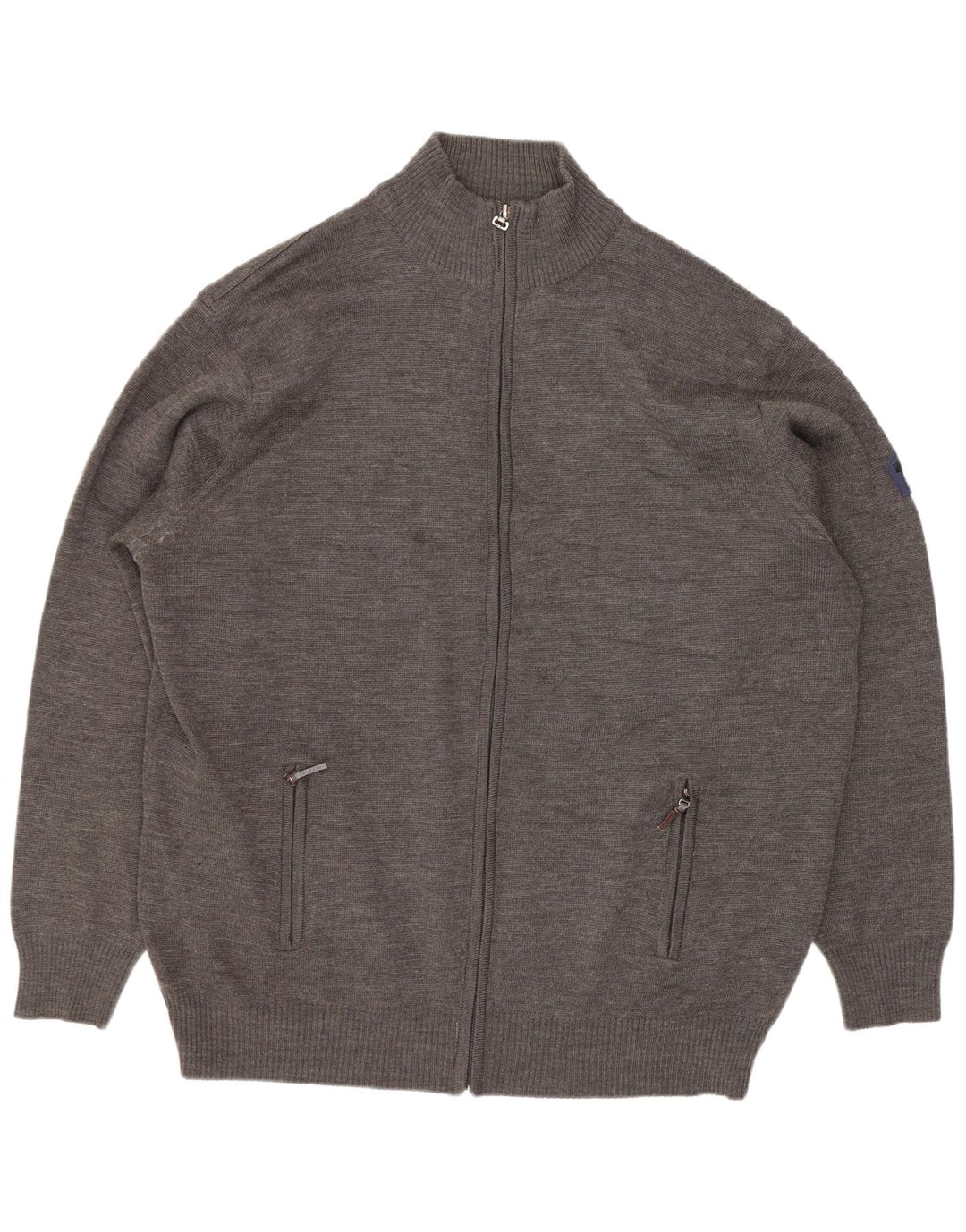 Sweter męski w stylu vintage, 5XL, szara wełna merynosów
