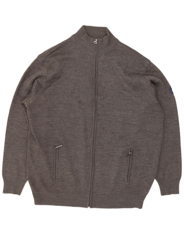 Sweter męski w stylu vintage, 5XL, szara wełna merynosów