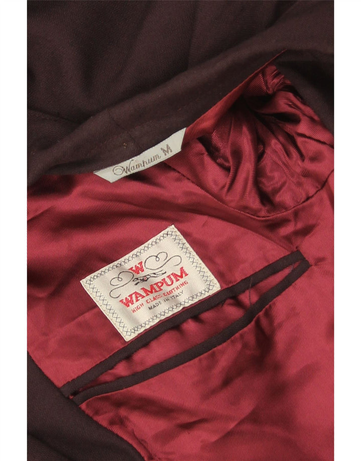 Męska marynarka zapinana na 2 guziki Wampum UK 38 Średni bordowy wiskoza