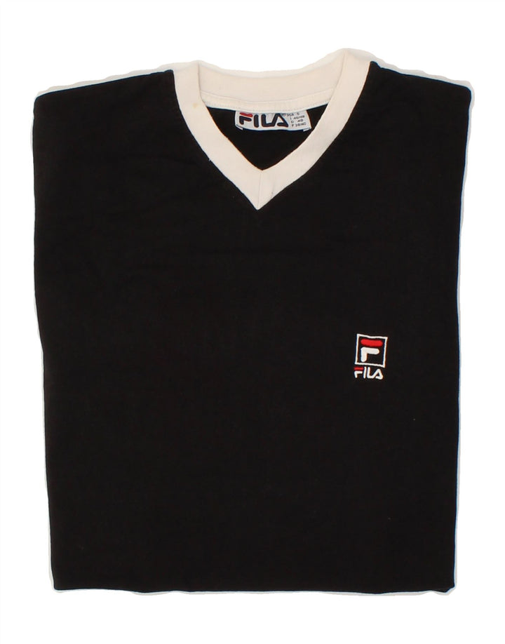 FILA Mens T-Shirt Top Small Black Cotton Vintage Fila and Second-Hand Fila from Messina Hembry 