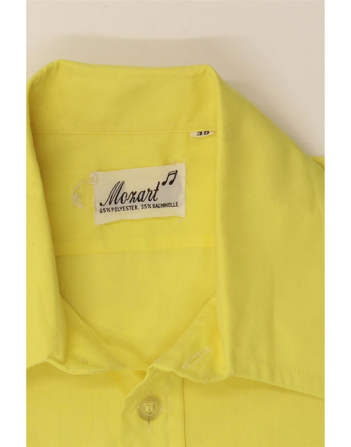 VINTAGE Mens Shirt Size 39 Medium Yellow Polyester Vintage Vintage and Second-Hand Vintage from Messina Hembry 