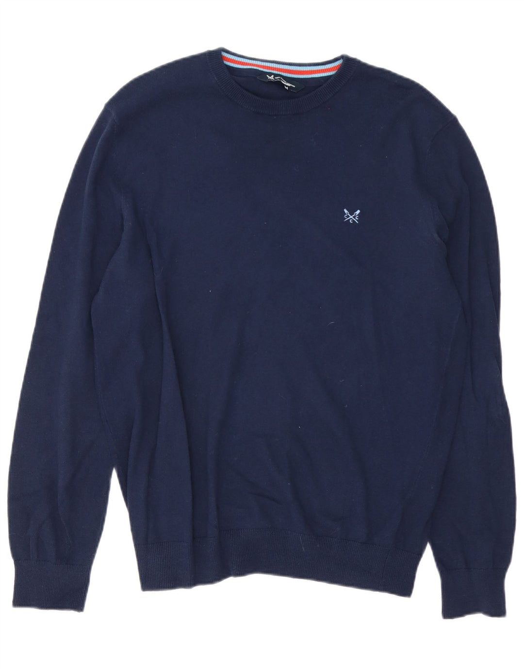Crew Clothing Męski sweter z okrągłym dekoltem, średni granatowy, bawełniany