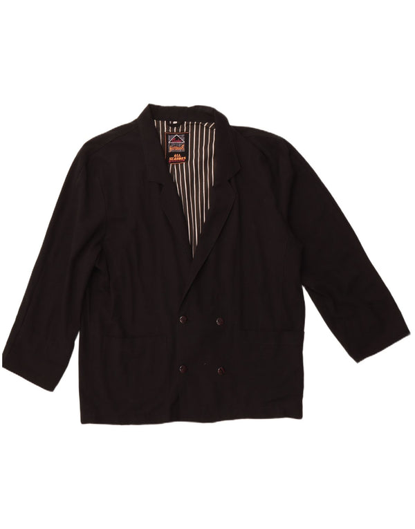 Męska marynarka dwurzędowa VINTAGE UK 42 XL, czarny poliester