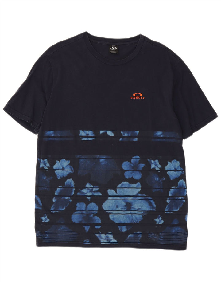 T-shirt męski Oakley o regularnym kroju, średni granatowy w kwiaty