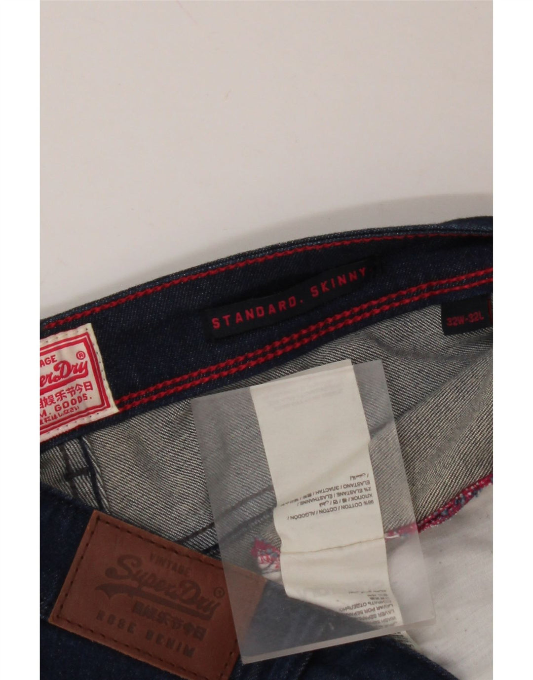 SUPERDRY Damskie jeansy obcisłe o standardowym kroju W32 L28 Niebieska bawełna