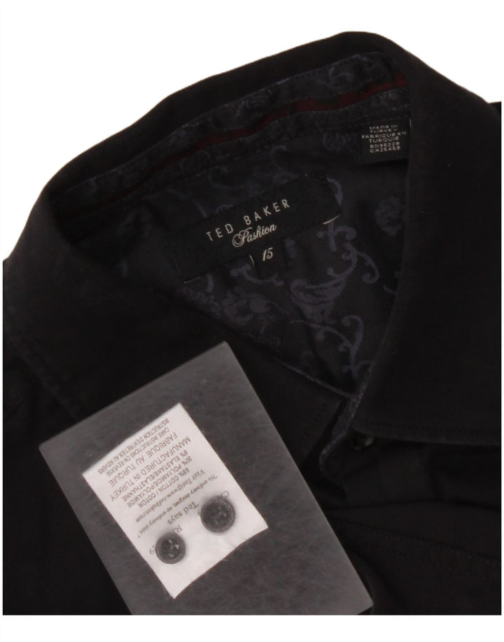 Koszula męska TED BAKER, rozmiar 15, średnia, czarna, bawełniana