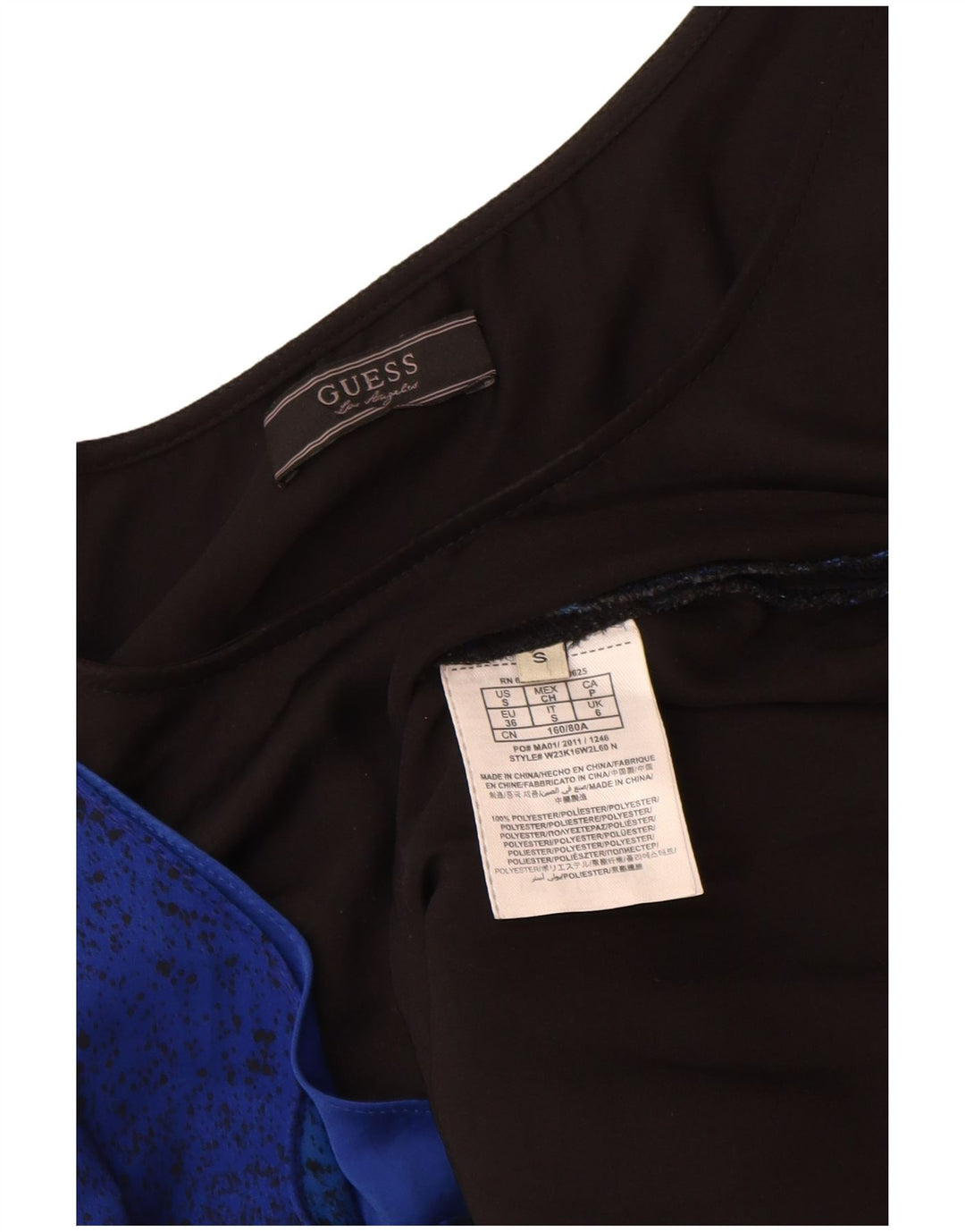 Damska sukienka typu shift bez rękawów Guess UK 6 XS, czarna, poliester