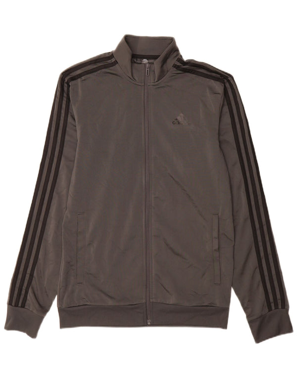 Adidas Męska bluza dresowa, mała, szara, poliestrowa
