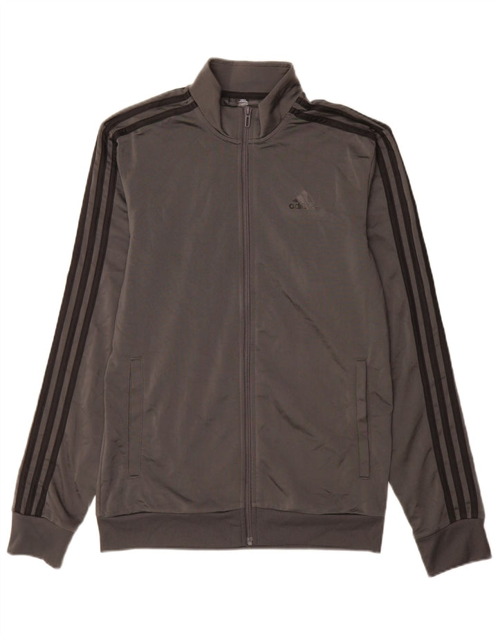 Adidas Męska bluza dresowa, mała, szara, poliestrowa