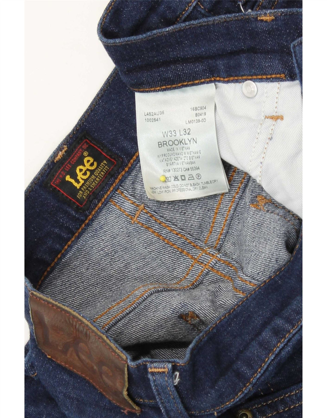 Damskie jeansy Lee Brooklyn Straight W33 L29 Granatowe, bawełniane