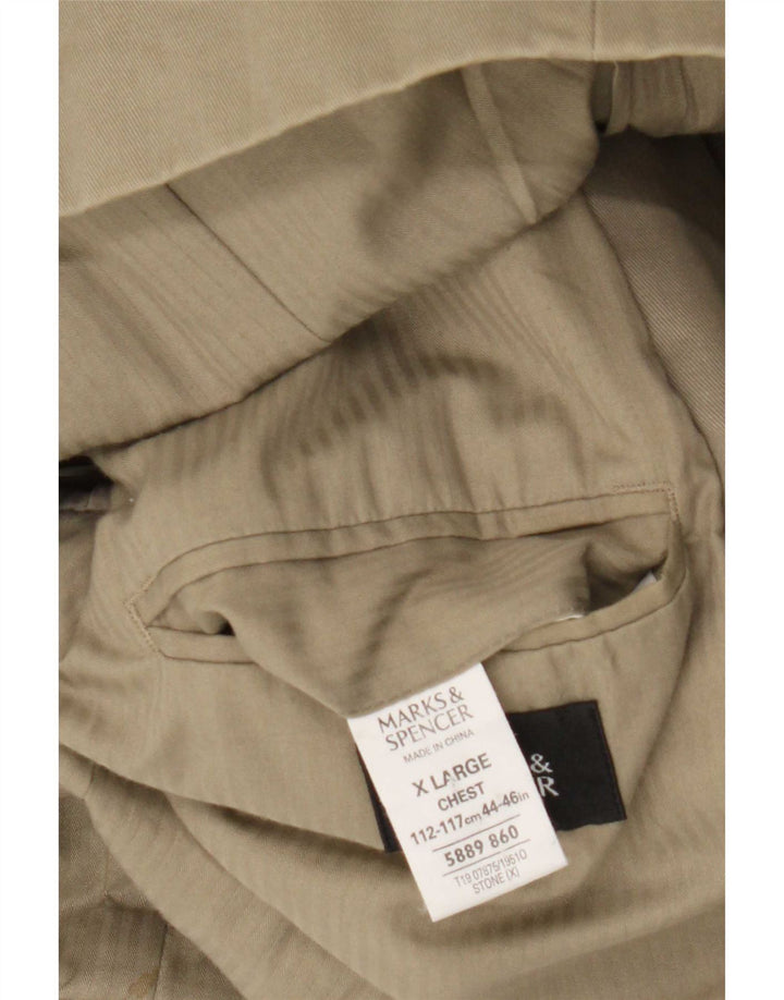 Marks & Spencer Męska marynarka zapinana na 3 guziki, UK 44 XL, bawełna khaki