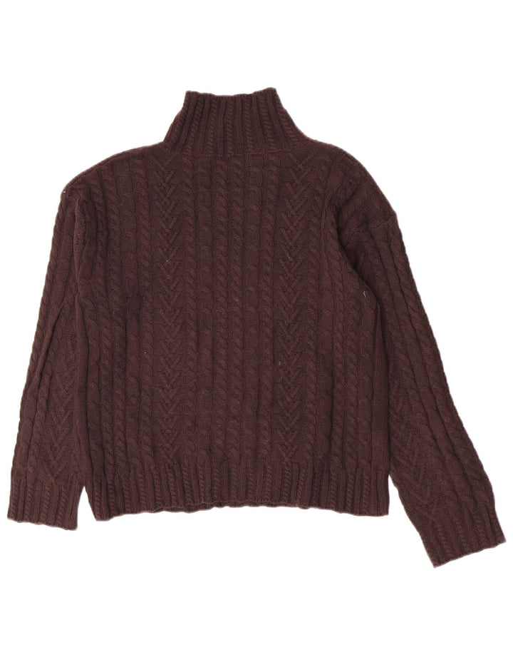 Marks & Spencer Damski sweter oversize z golfem, UK 6 XS, brązowy