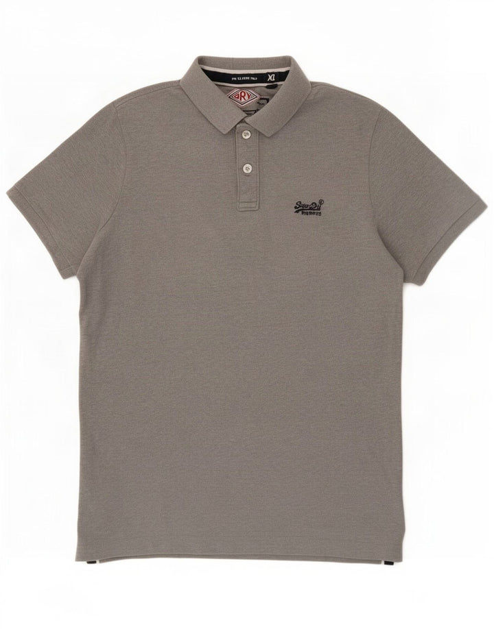 Męska koszulka polo Superdry XL, szara bawełna