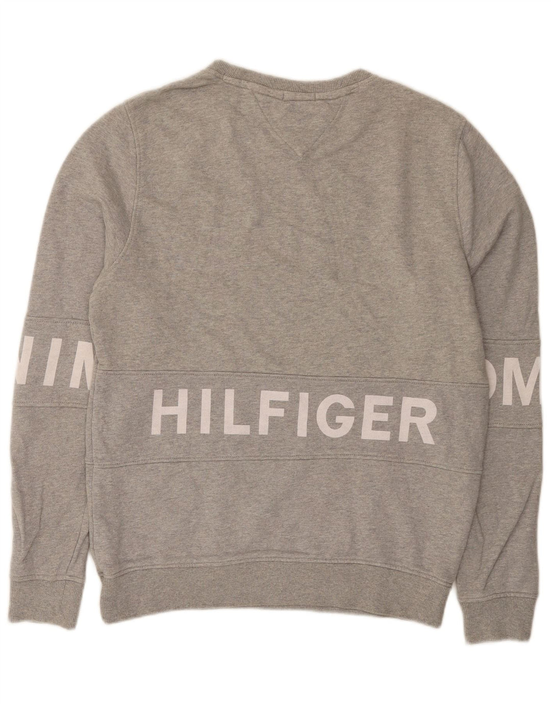 Męska bluza z grafiką Tommy Hilfiger, średnioszara, bawełniana