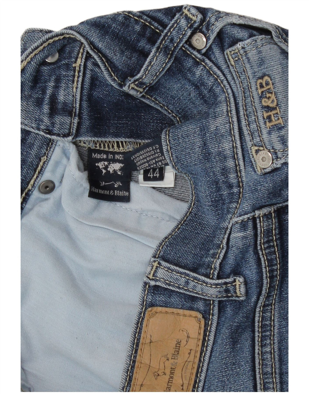 Damskie jeansy Crop Straight IT 44 Medium W30 L26 Harmont & Blaine Niebieskie