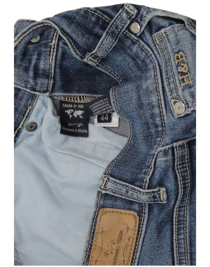 Damskie jeansy Crop Straight IT 44 Medium W30 L26 Harmont & Blaine Niebieskie