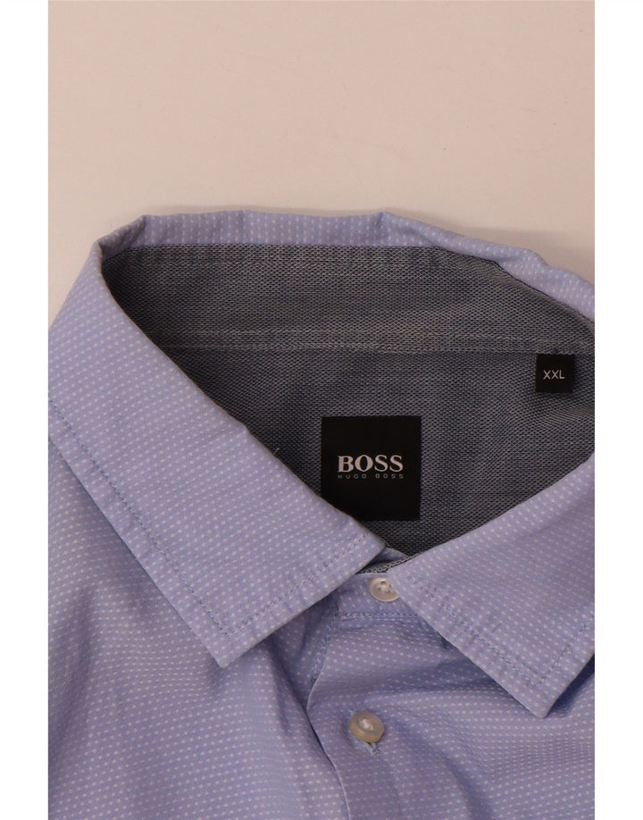 Koszula męska Hugo Boss 2XL, niebieska, bawełniana w cętki