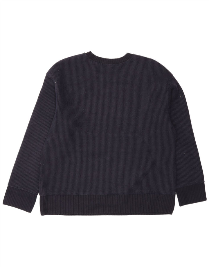 Męski sweter z okrągłym dekoltem Zara, mały, granatowy, wiskoza