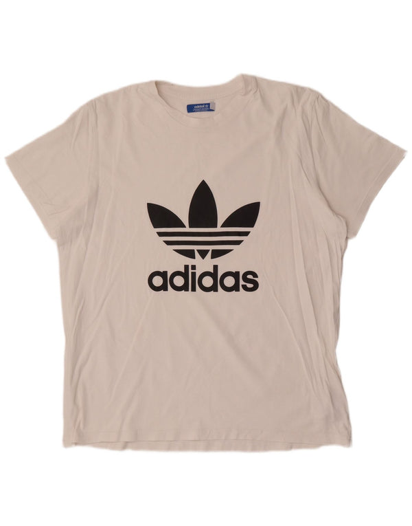 Adidas Męska koszulka graficzna Top XL Biała bawełna