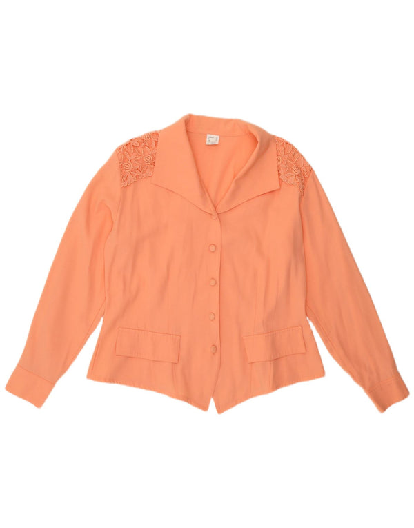 Damska bluzka koszulowa VINTAGE IT 48 XL Pomarańczowa wiskoza