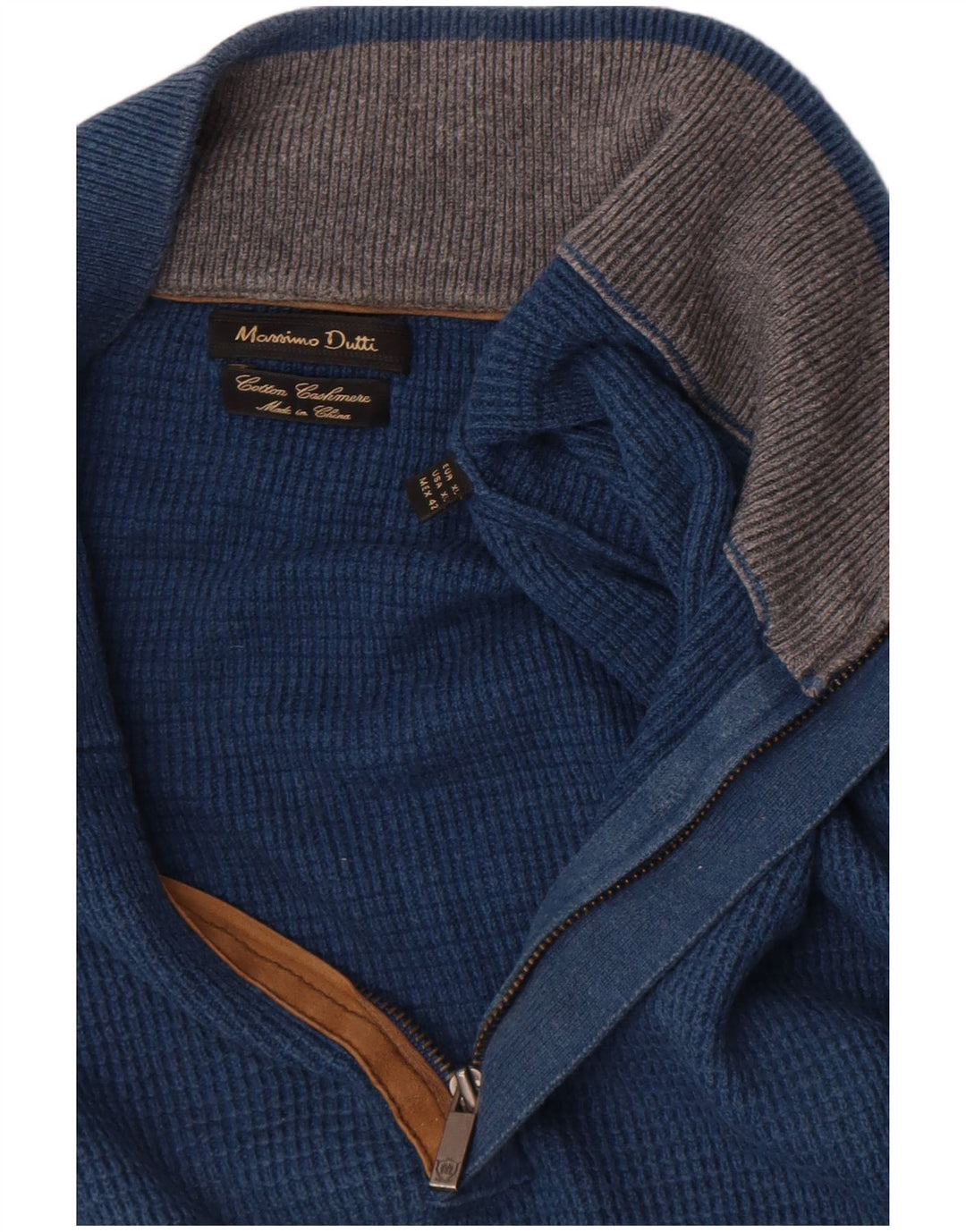Męski sweter zapinany na zamek Massimo Dutti XL, niebieski