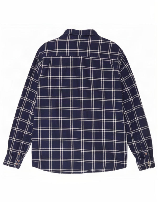 Męska koszula flanelowa Tommy Hilfiger w stylu vintage, duża, bawełniana w granatową kratę