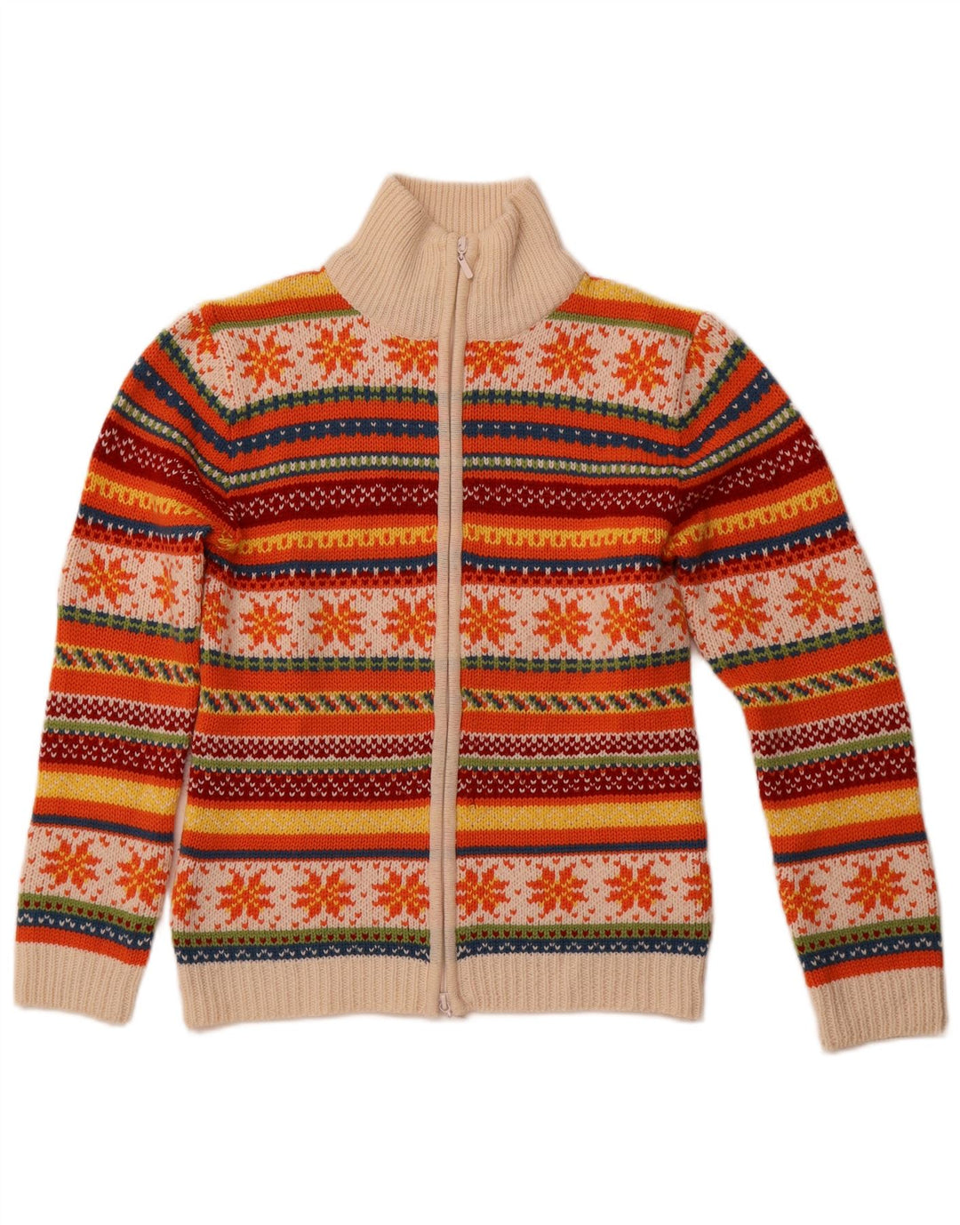Sweter damski TCM, kardigan, UK 10/12, średni, wielobarwny, wełna Fair Isle
