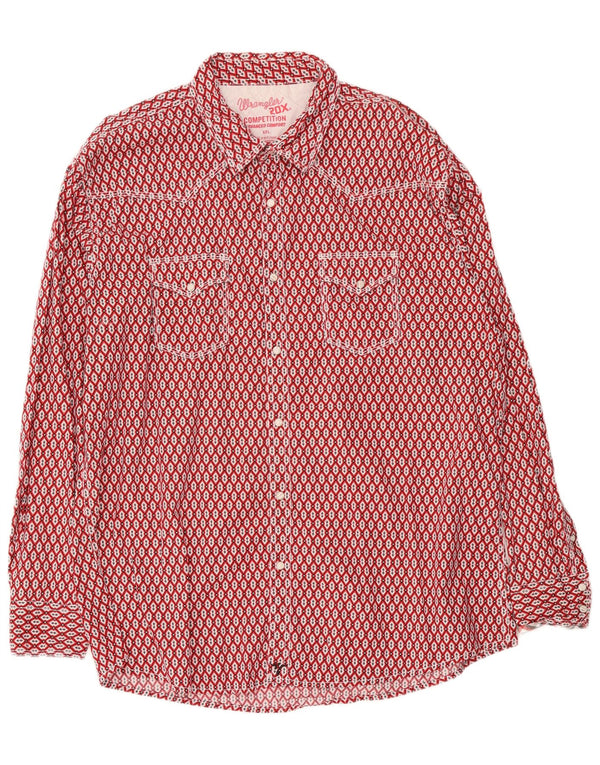 Koszula męska Wrangler 2XL, czerwona, geometryczna, bawełniana