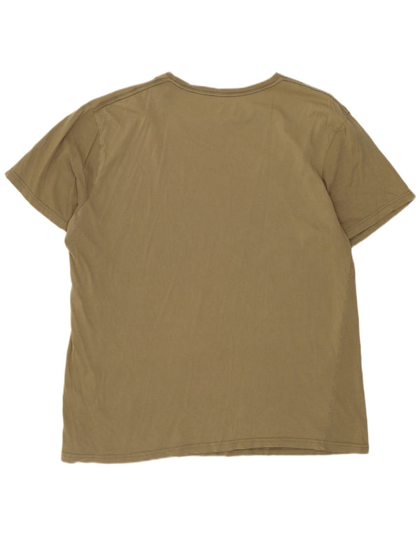Męski T-shirt z grafiką QUIKSILVER, bawełniany khaki, 2XL