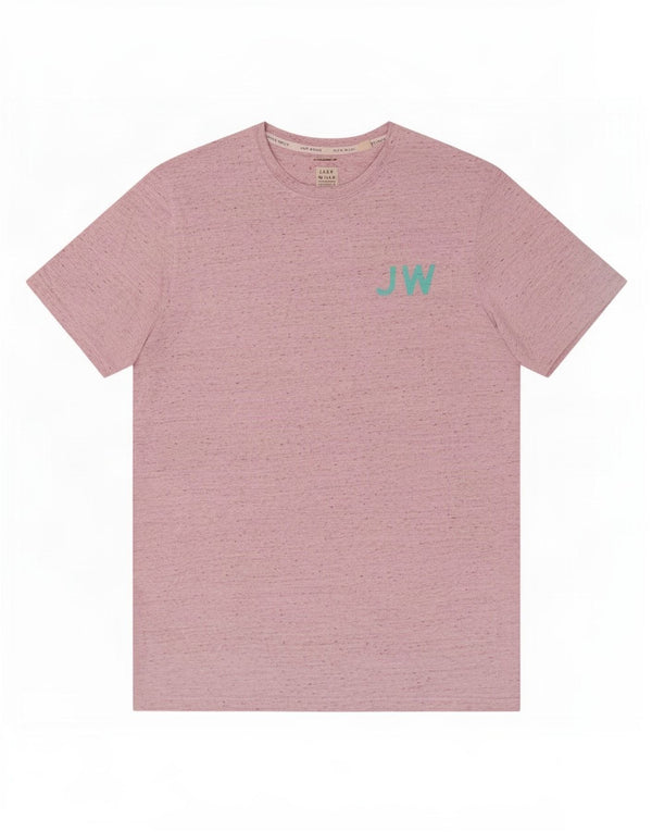 T-shirt męski Jack Wills o klasycznym kroju, średniej wielkości różowa bawełniana nakrapiana