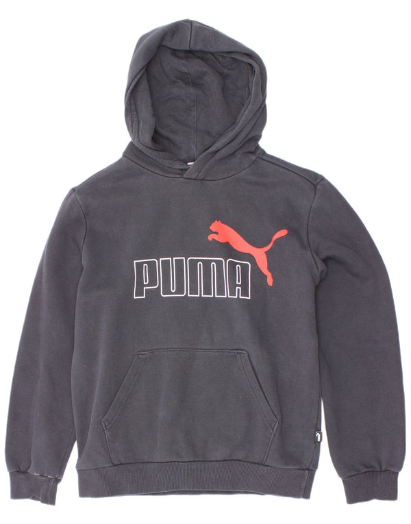 Chłopięcy sweter z kapturem Puma z grafiką 11-12 lat, granatowy, bawełniany