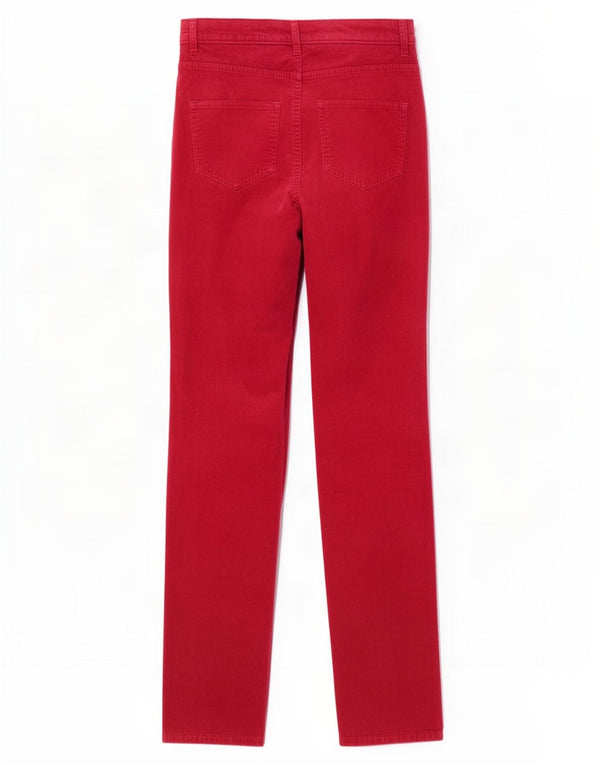 Marks & Spencer Damskie proste sztruksowe spodnie UK 8 Small W26 L29 Czerwone