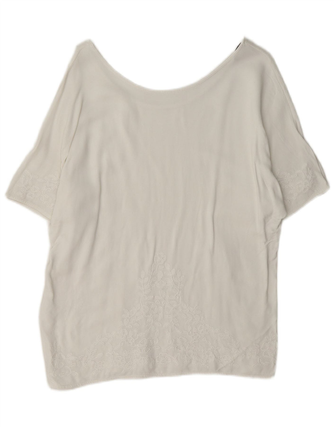 Bluzka damska Massimo Dutti Top UK 16, duża, biała w kwiaty