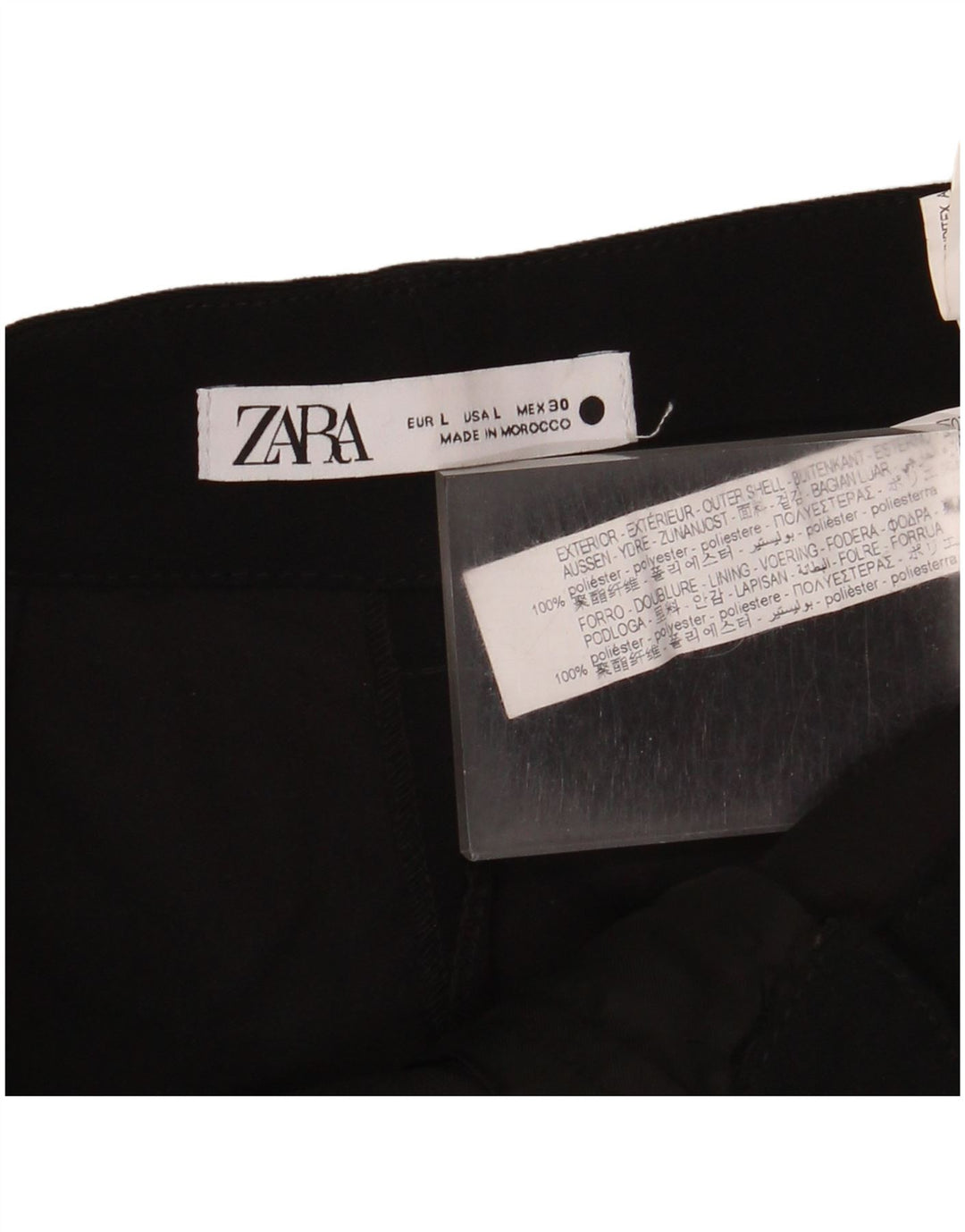 Spodnie damskie Zara Pegged Chino, duże W32 L32, czarny poliester