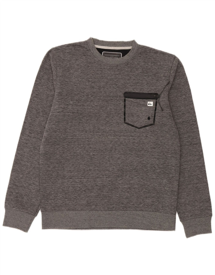 Męska bluza dresowa Quiksilver o regularnym kroju, średnioszary, nakrapiany poliester