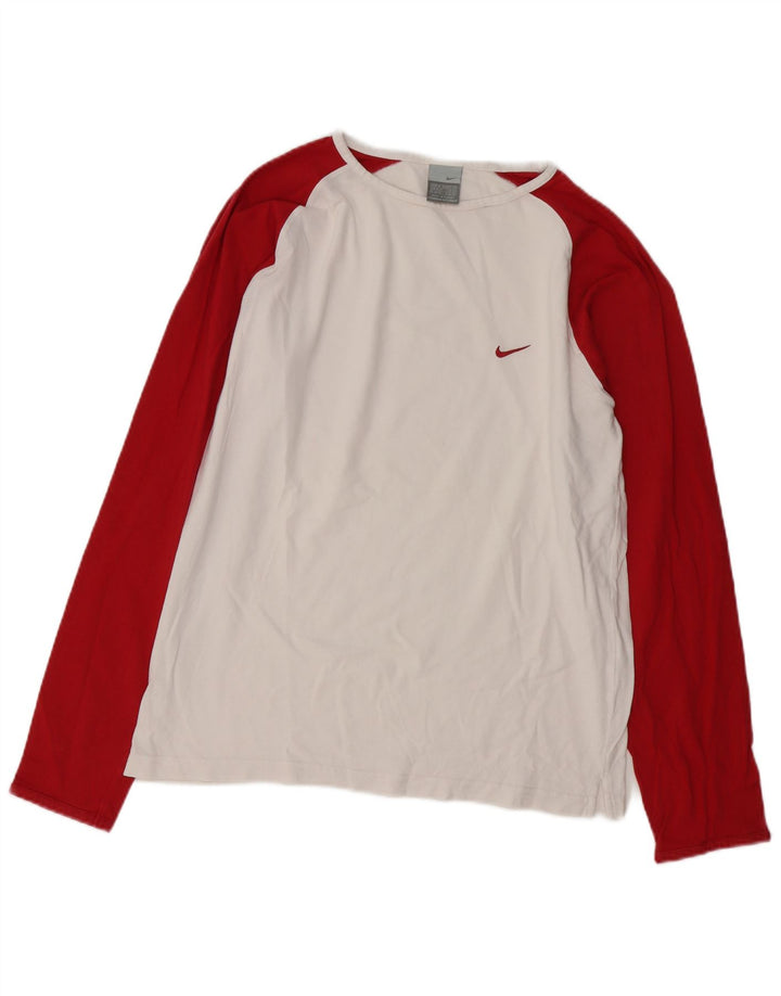 Męska koszulka Nike z długim rękawem, UK 39/41, średni biały kolor, blok