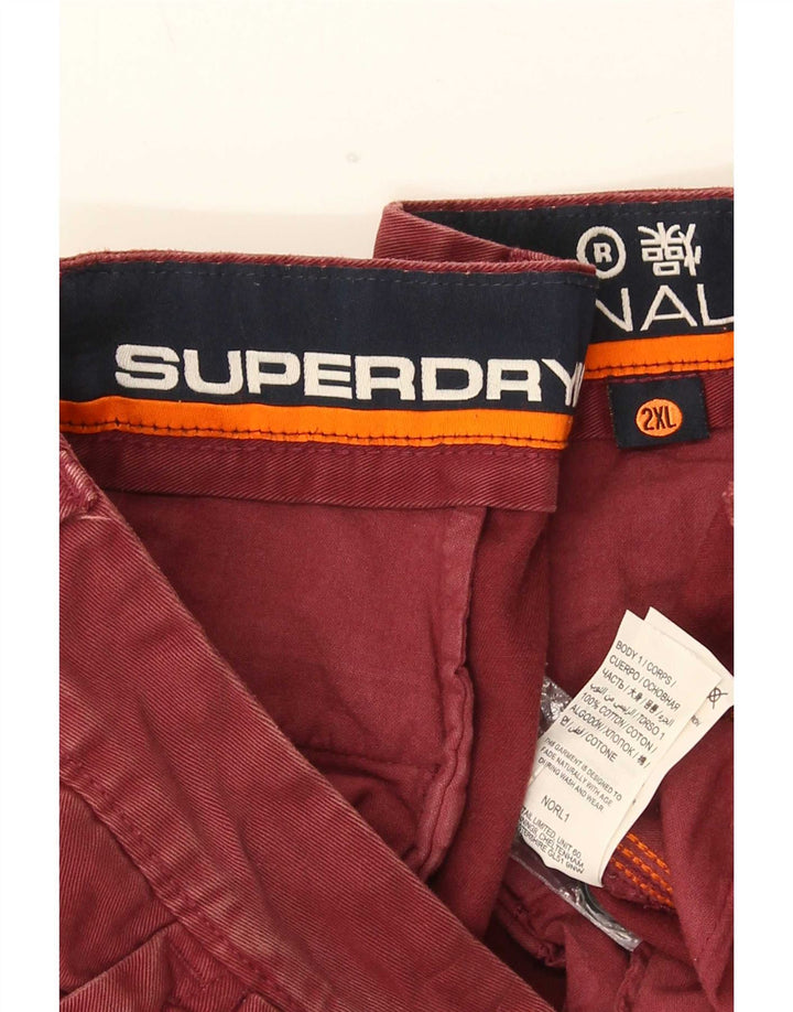 Męskie spodenki chino Superdry 2XL W42 Bordowa bawełna