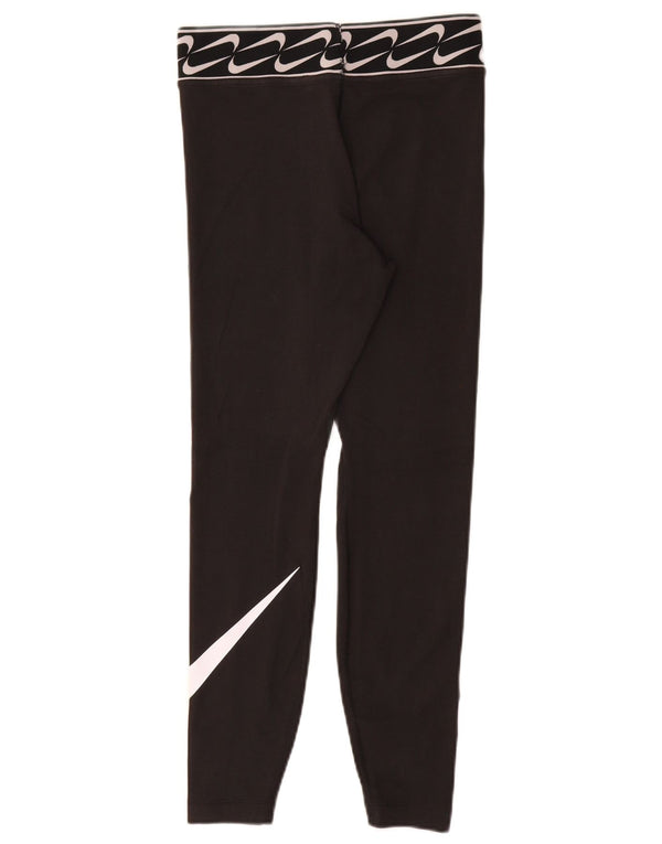 Damskie legginsy NIKE Graphic UK 10, małe, czarne, bawełniane