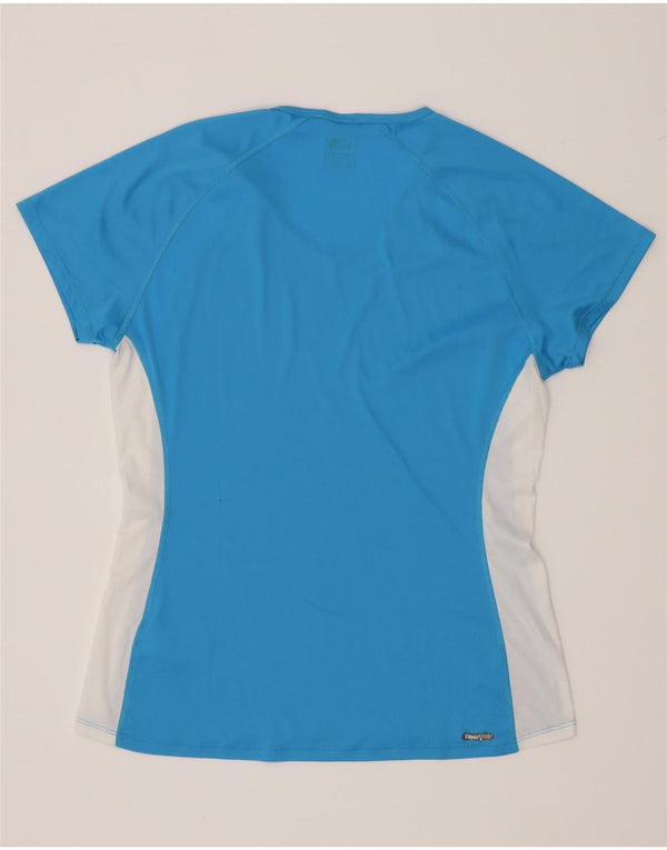 T-shirt damski The North Face UK 14, duży, niebieski, poliester z blokami kolorów