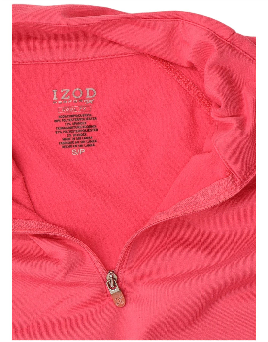 IZOD Męski sweter z zamkiem błyskawicznym, mały, różowy poliester